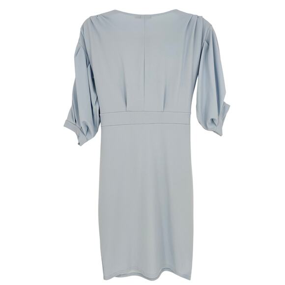 Boohoo NWT Sky Blue Midi Side Tie V-neck Dress Size 18 - Picture 4 of 5